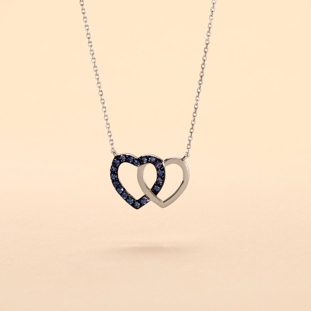 Collier Or Blanc Melisenda Saphirs - Colliers Femme | Histoire d’Or