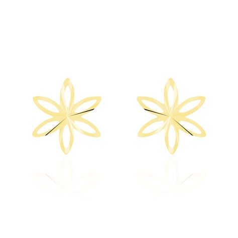 Boucles D'oreilles Puces Fadia Fleur Or Jaune - Clous d'oreilles Femme | Histoire d&rsquo;Or
