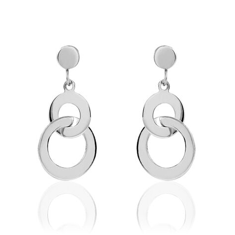 Boucles D'oreilles Pendantes Anjeza Argent Blanc - Boucles d'oreilles fantaisie Femme | Histoire d’Or