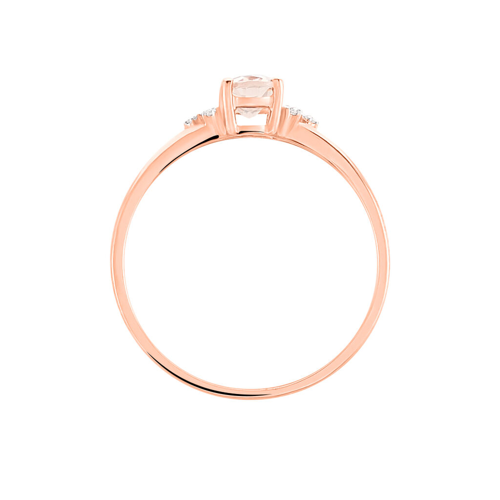 Bague Urbaine Or Rose Morganite Et Oxyde De Zirconium - Bagues solitaires Femme | Histoire d&rsquo;Or