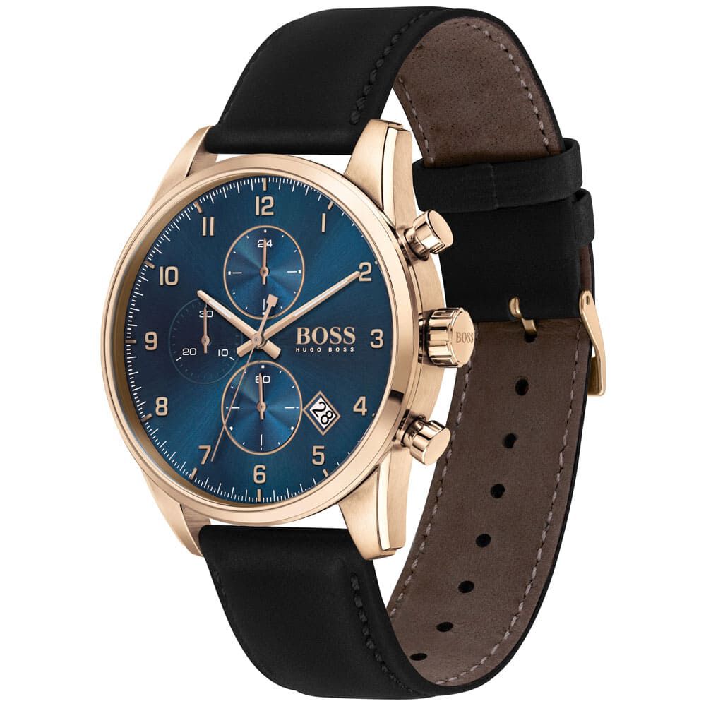 montre boss skymaster bleu