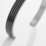 Bracelet Jonc Ouvert Acier Bicolore Anderson - Bracelets joncs Homme | Histoire d&rsquo;Or