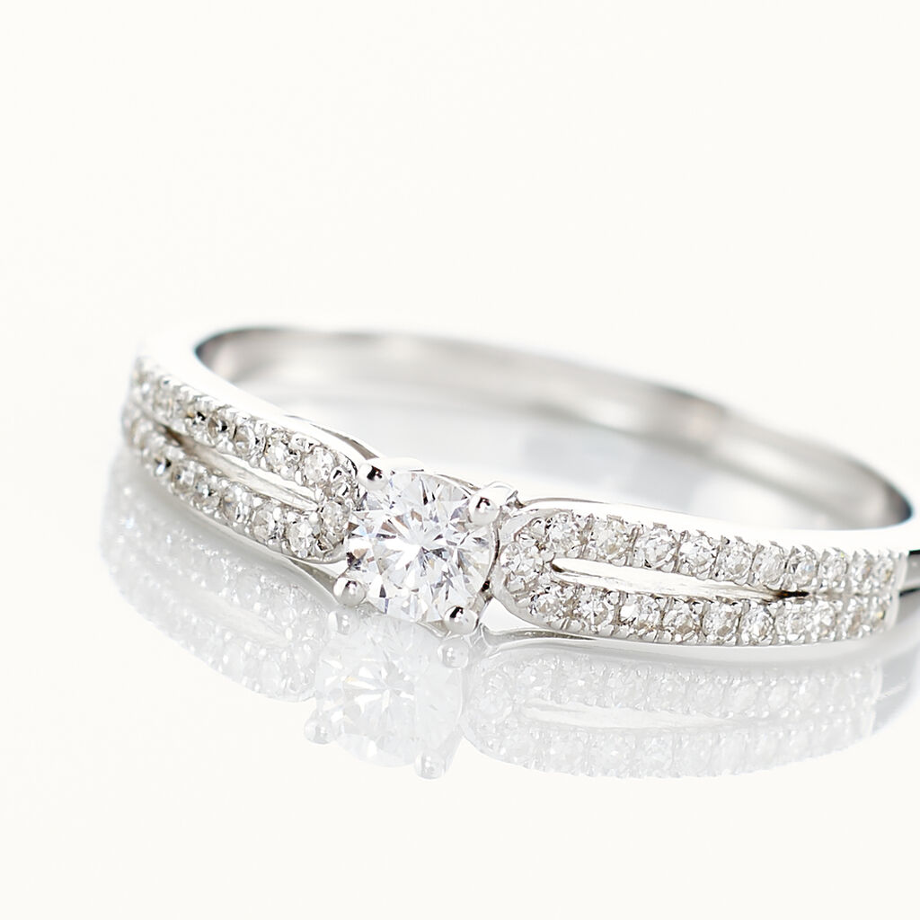 Bague Solitaire Katalina Or Blanc Diamant - Bagues solitaires Femme | Histoire d&rsquo;Or
