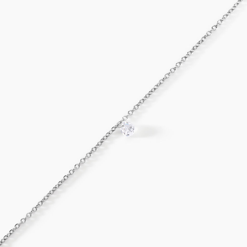 Bracelet Court Argent Blanc Constantin Oxyde De Zirconium - Bracelets Femme | Histoire d’Or