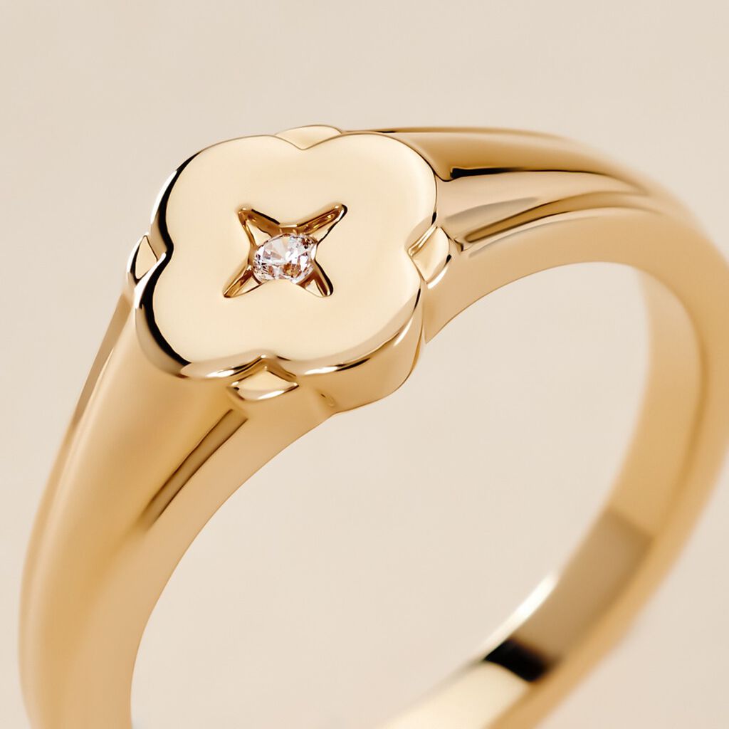Chevalière Cosma Plaqué Or Jaune Oxyde De Zirconium - Chevalières Femme | Histoire d’Or