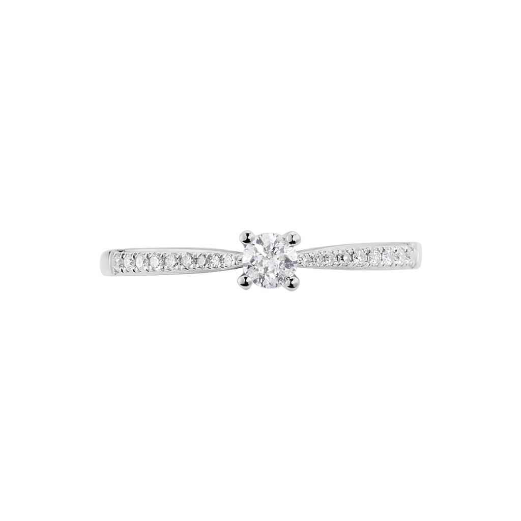 Bague Solitaire Hemera Or Blanc Diamant - Bagues solitaires Femme | Histoire d’Or