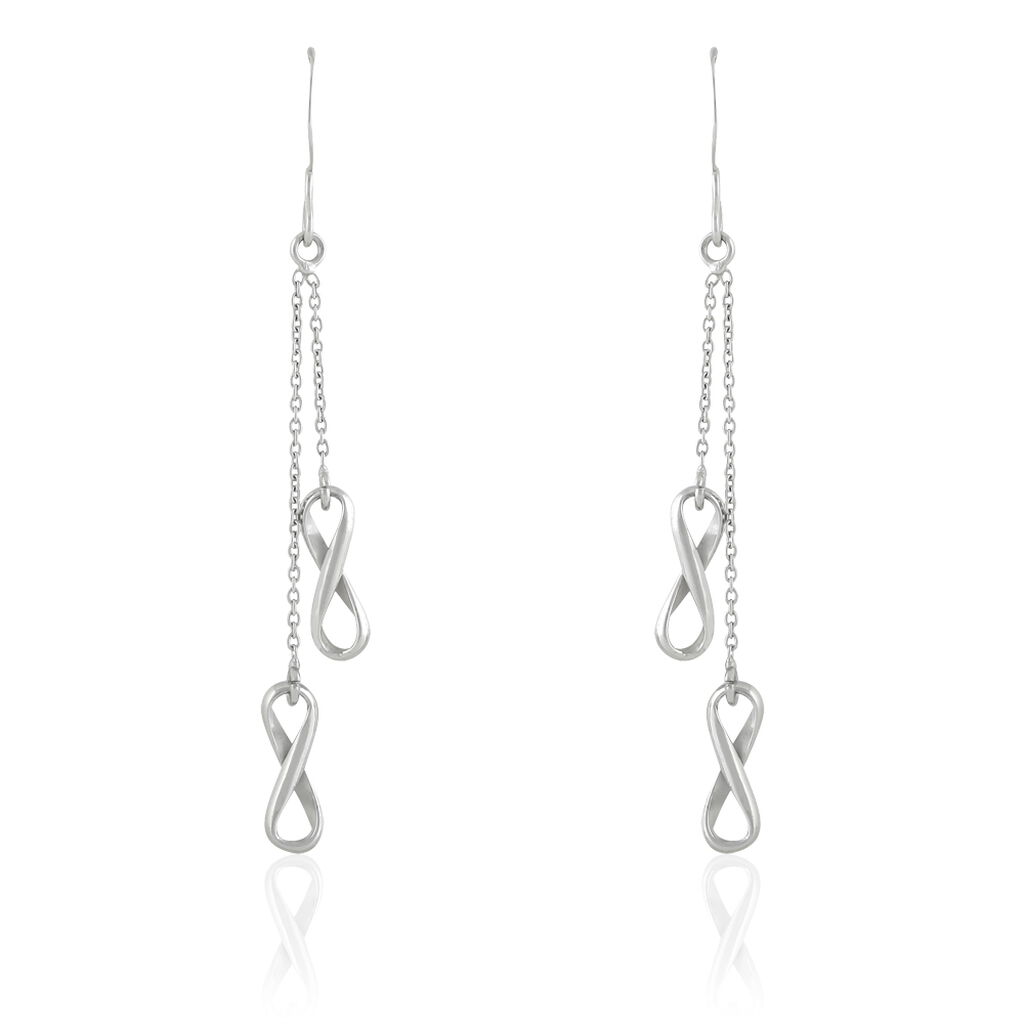 Boucles D'oreilles Pendantes Noelle Argent Blanc - Boucles d'oreilles fantaisie Femme | Histoire d’Or