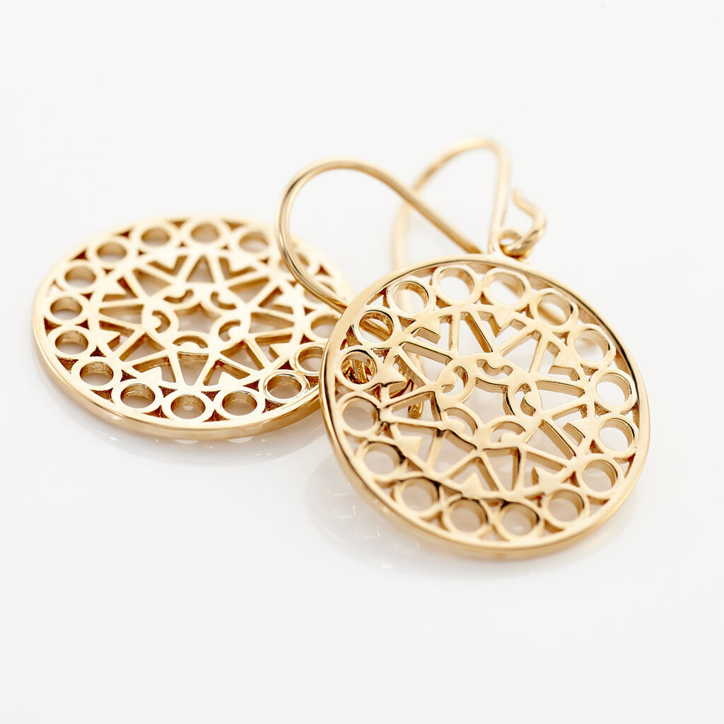 Boucles D'oreilles Pendantes Celso Plaqu&eacute; Or Jaune - Boucles d'oreilles fantaisie Femme | Histoire d&rsquo;Or
