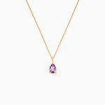 Collier Goutte Or Jaune Amethyste - Colliers Femme | Histoire d&rsquo;Or