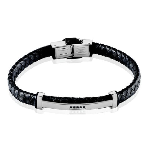 Bracelet Moris Acier Blanc Pierre De Synthese - Bracelets Cuir Homme | Histoire d&rsquo;Or
