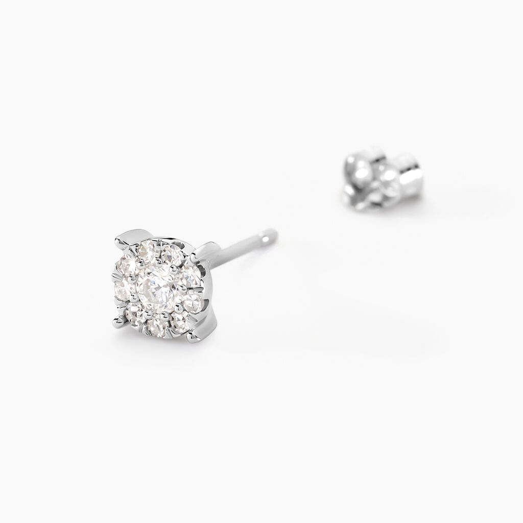 Boucles D'oreilles Puces Artemis Or Blanc Diamant - Clous d'oreilles Femme | Histoire d&rsquo;Or