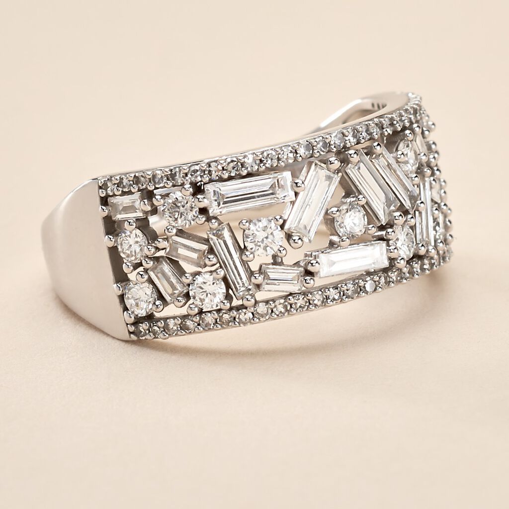 Bague Or Blanc Collection 1986 Diamants - Bagues avec pierre Femme | Histoire d’Or