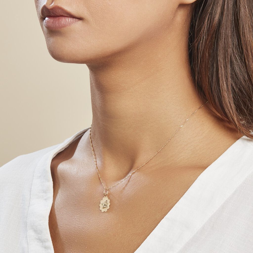 Pendentif Ange Nuage Or Jaune - Pendentifs Baptême Famille | Histoire d’Or