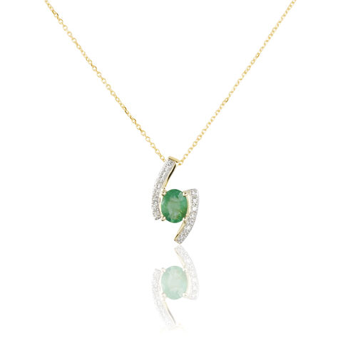 Collier Or Jaune Emeraude Et Diamant - Colliers Femme | Histoire d’Or