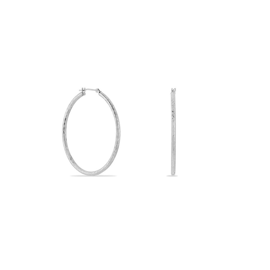 Cr&eacute;oles Cayla Or Blanc - Boucles d'oreilles cr&eacute;oles Femme | Histoire d&rsquo;Or