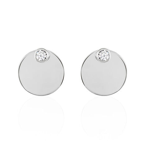 Bijoux D'oreilles Aleksandra Argent Blanc Oxyde De Zirconium - Boucles d'oreilles fantaisie Femme | Histoire d’Or