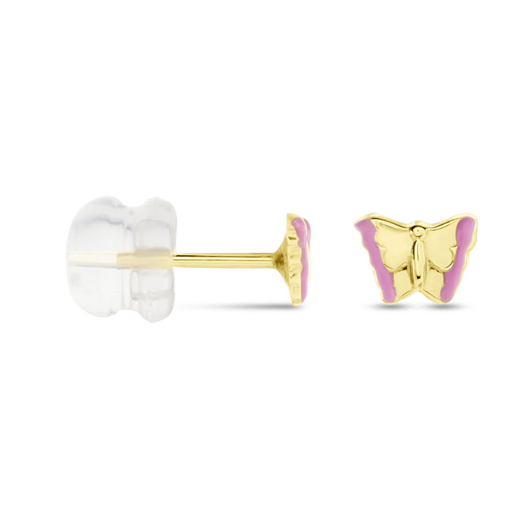 Boucles D'oreilles Puces Bartholomée Papillon Or Jaune - Clous d'oreilles Femme | Histoire d’Or
