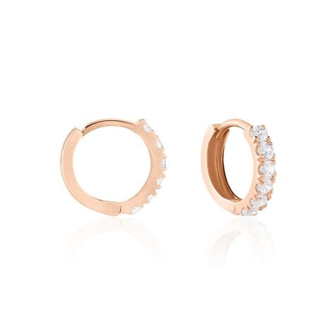 Cr&eacute;oles Or Rose Andgelina Oxyde - Boucles d'oreilles cr&eacute;oles Femme | Histoire d&rsquo;Or