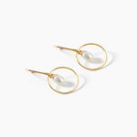 Boucles D'Oreilles Pendantes Salvine Argent Dor&eacute; A L'Or 750/1000 Perle De Culture - Boucles d'oreilles pendantes Femme | Histoire d&rsquo;Or