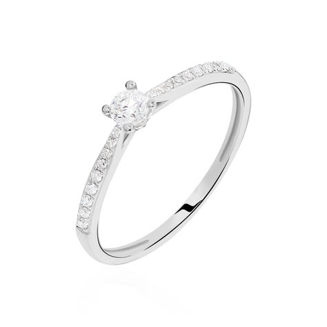 Bague Solitaire Hemera Or Blanc Diamant - Bagues solitaires Femme | Histoire d’Or