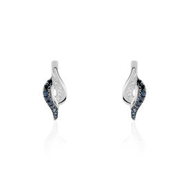 Boucles D'oreilles Puces Sculptural Or Blanc Diamant - Clous d'oreilles Femme | Histoire d’Or