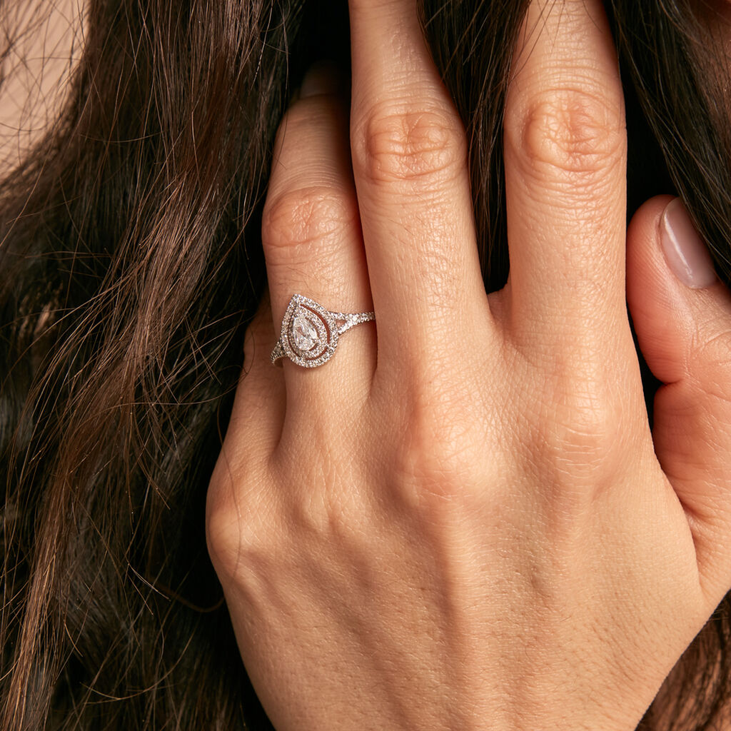 Bague Diamina Or Blanc Diamant - Bagues solitaires Femme | Histoire d’Or