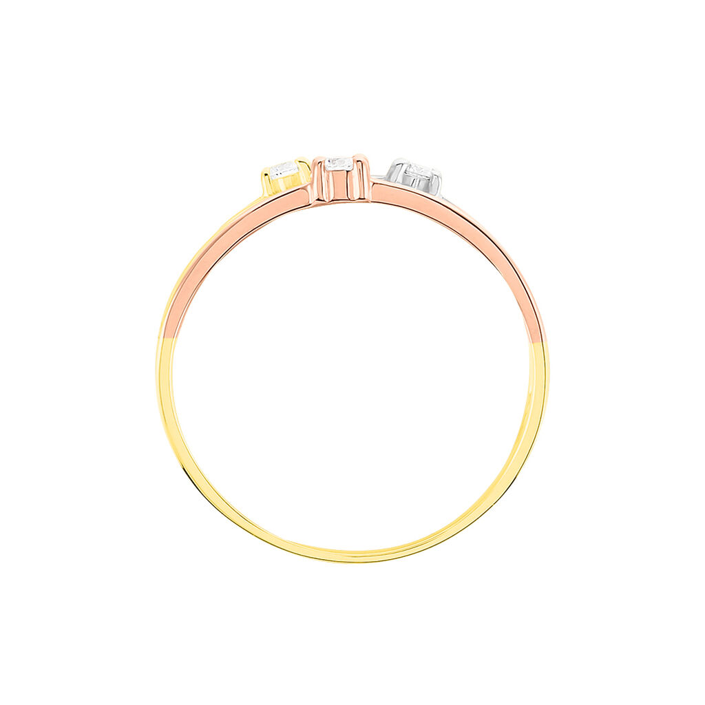 Bague Superposition Or Tricolore Diamant - Bagues avec pierre Femme | Histoire d’Or