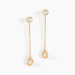 Boucles D'oreilles Pendantes Kadidja Or Jaune Oxyde De Zirconium - Boucles d'oreilles pendantes Femme | Histoire d&rsquo;Or