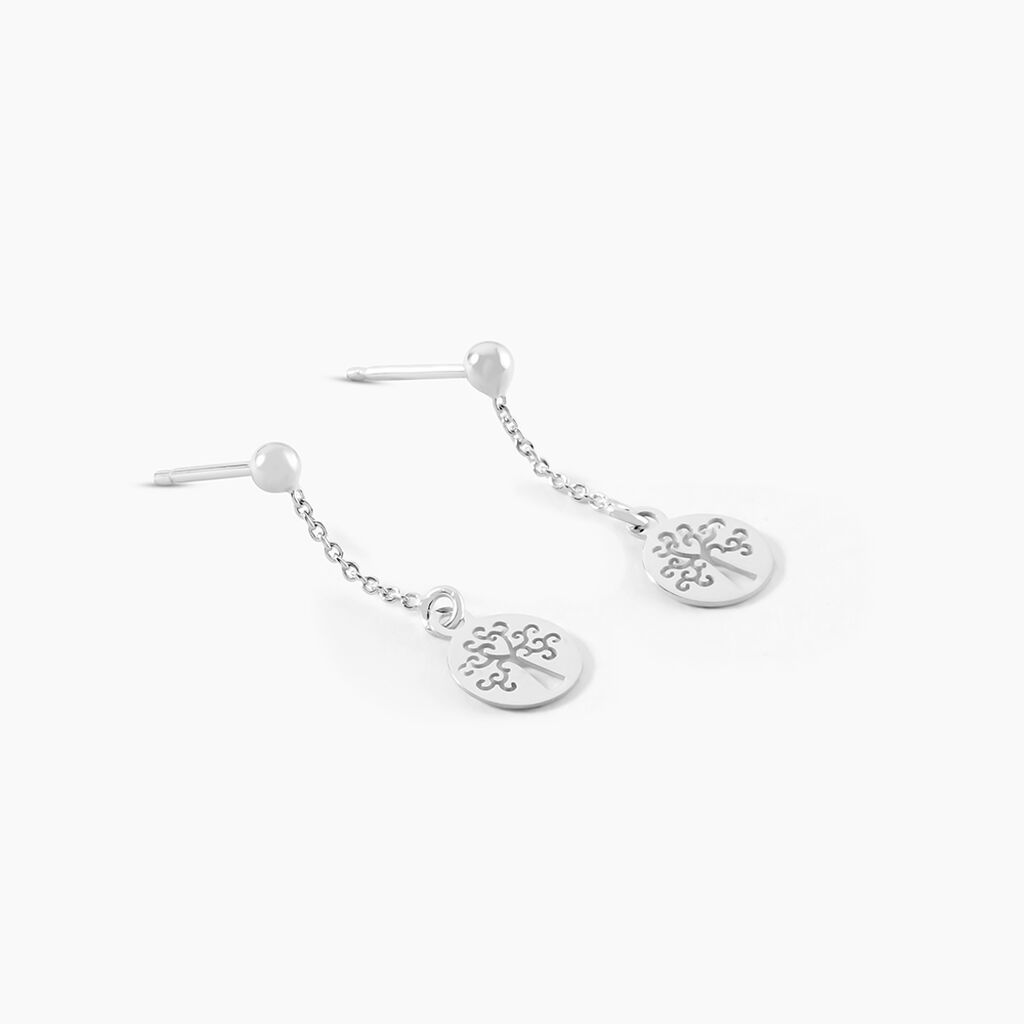 Boucles D'oreilles Pendantes Audrey-rose Argent Blanc - Boucles d'oreilles fantaisie Femme | Histoire d’Or
