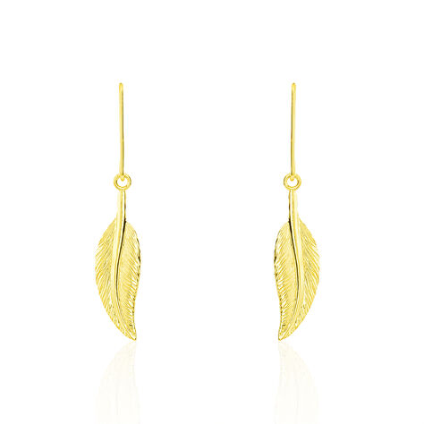 Boucles D'oreilles Pendantes Indian Nature Feuilles Or Jaune - Boucles d'oreilles pendantes Femme | Histoire d&rsquo;Or
