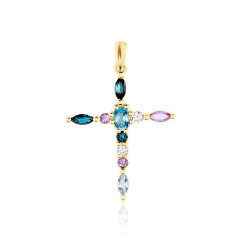 Pendentif Iris Or Jaune Topaze Améthyste - Pendentifs Femme | Histoire d’Or