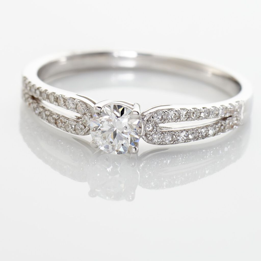 Bague Solitaire Katalina Or Blanc Diamant - Bagues solitaires Femme | Histoire d&rsquo;Or
