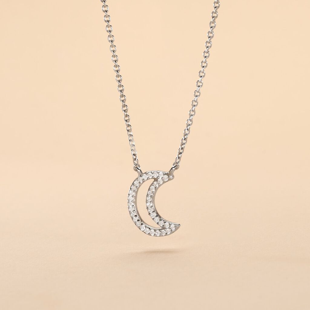 Collier Aisha Argent Blanc Oxyde De Zirconium - Colliers fantaisie Femme | Histoire d’Or