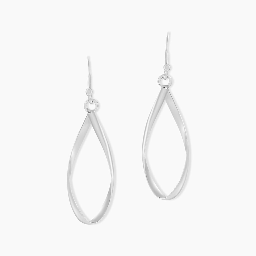 Boucles D'oreilles Pendantes Twisty Argent Blanc - Boucles d'oreilles fantaisie Femme | Histoire d&rsquo;Or
