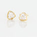Boucles D'oreilles Puces Daria Coeur Plein Or Jaune Oxyde De Zirconium - Clous d'oreilles Femme | Histoire d’Or