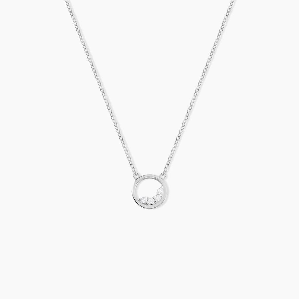 Collier Court Argent Blanc Vivence Oxyde De Zirconium - Ras de cou Femme | Histoire d’Or
