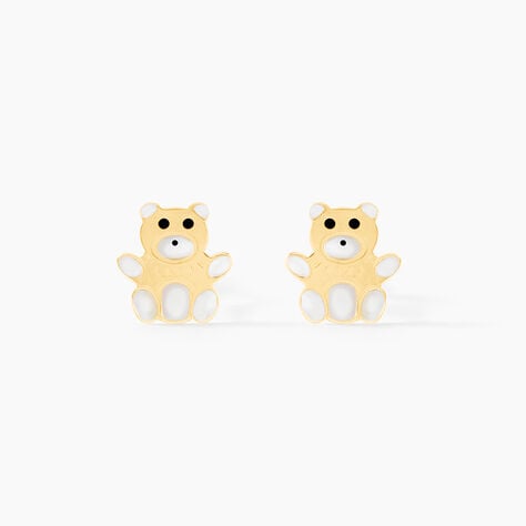 Boucles D'oreilles Puces Mae Ourson Or Jaune - Clous d'oreilles Enfant | Histoire d’Or