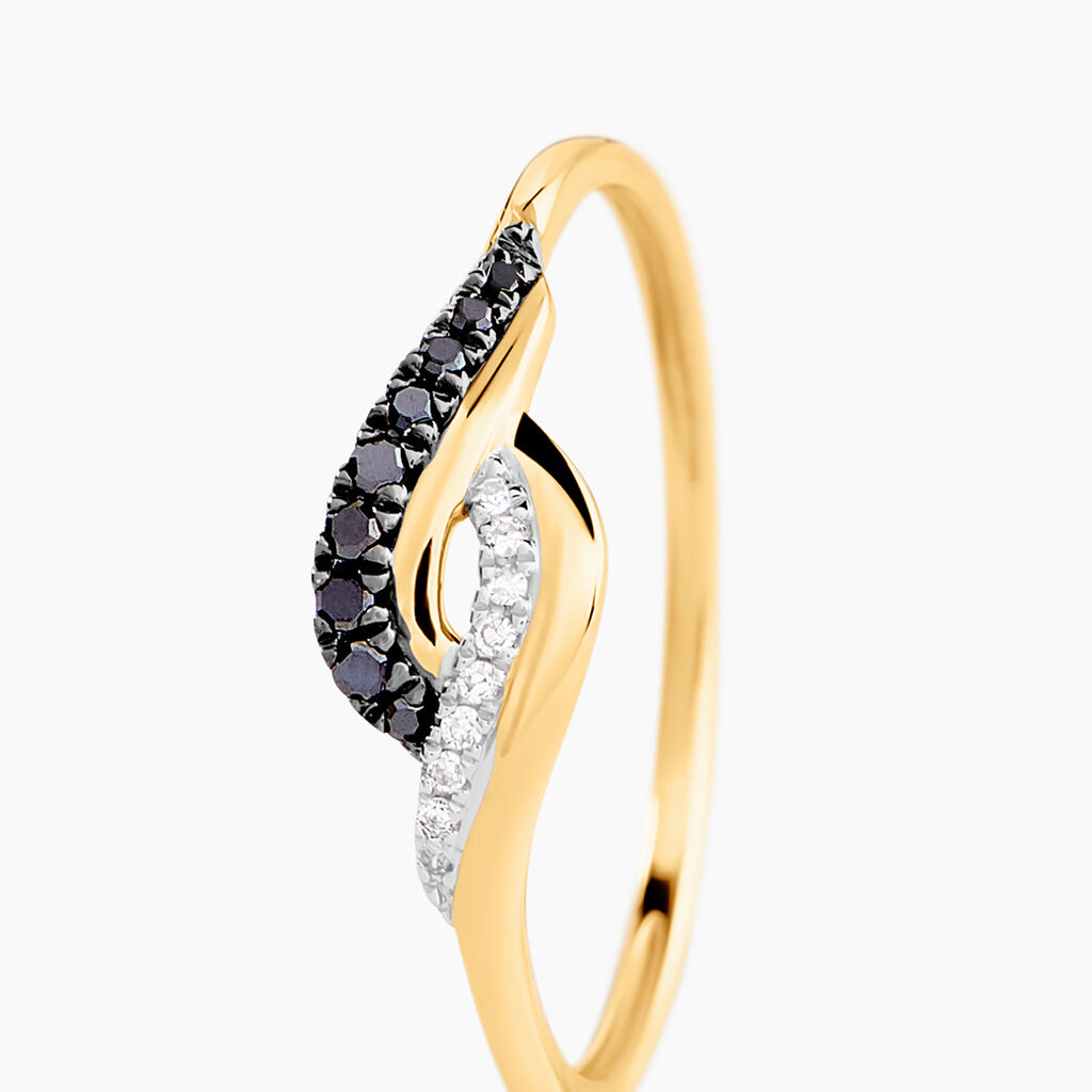 Bague Sculptural Or Jaune Diamant - Bagues avec pierre Femme | Histoire d&rsquo;Or