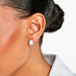 Boucles D'Oreilles Puces Margot Argent Blanc Nacre Oxyde De Zirconium -  Femme | Histoire d&rsquo;Or