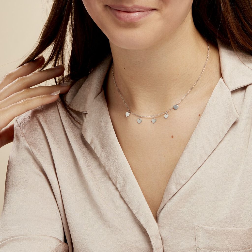 Collier Maryline Argent Blanc - Colliers fantaisie Femme | Histoire d’Or