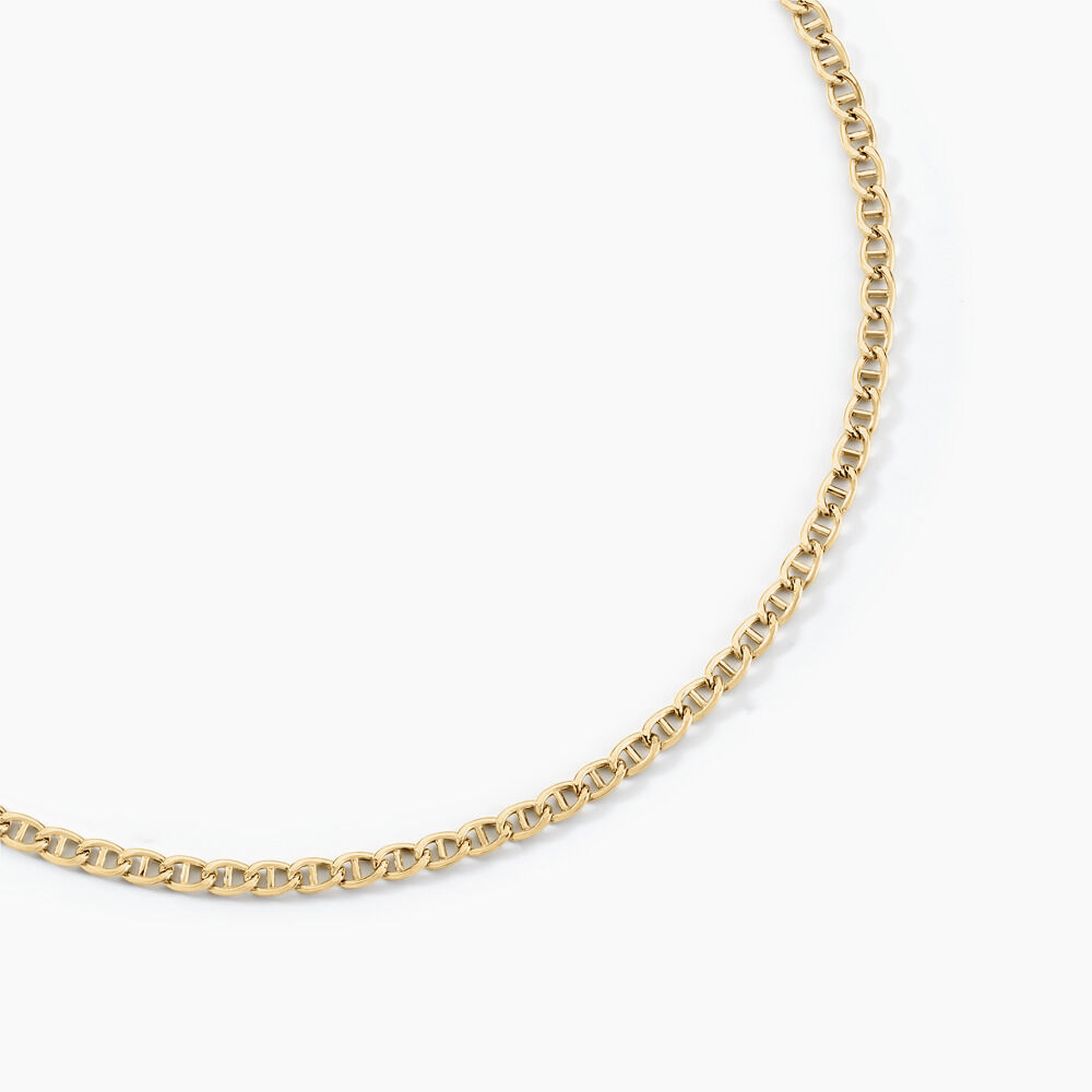 Collier Femme Plaqué Or Maille Marine Grosse Chaîne Coco - Cadeau Luxe Neuf Avec étiquettes