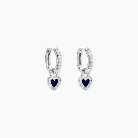 Cr&eacute;oles Lovia Argent Blanc Lapis Lazuli Oxyde De Zirconium - Boucles d'oreilles cr&eacute;oles Femme | Histoire d&rsquo;Or