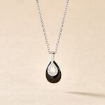 Collier H&eacute;l&eacute;ane Argent Blanc C&eacute;ramique Et Oxyde De Zirconium - Colliers fantaisie Femme | Histoire d&rsquo;Or