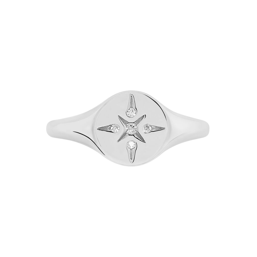 Bague Perona Argent Blanc Oxyde De Zirconium - Chevalières Femme | Histoire d’Or