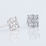 Boucles D'oreilles Puces Charlene Or Blanc Diamant Synthetique - Clous d'oreilles Femme | Histoire d&rsquo;Or