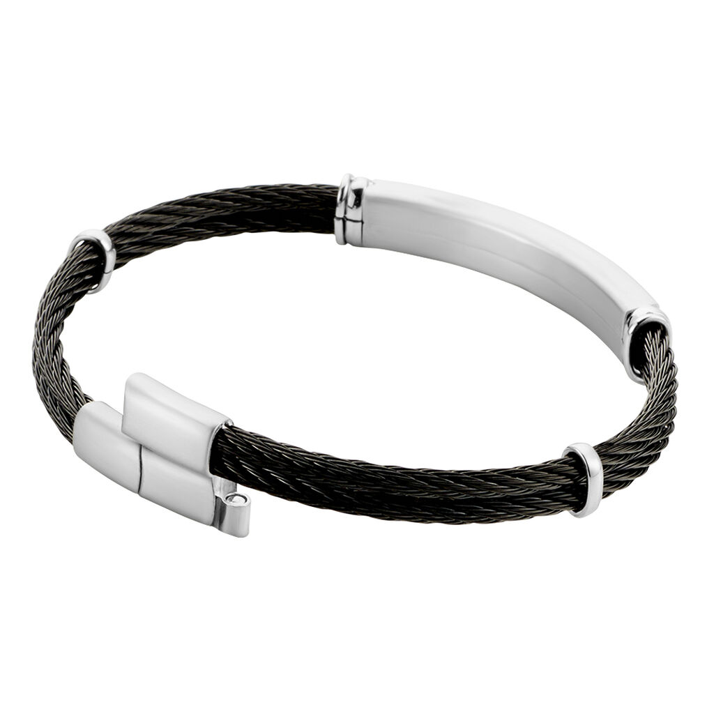 Bracelet Oscar Acier Blanc - Bracelets fantaisie Homme | Histoire d’Or
