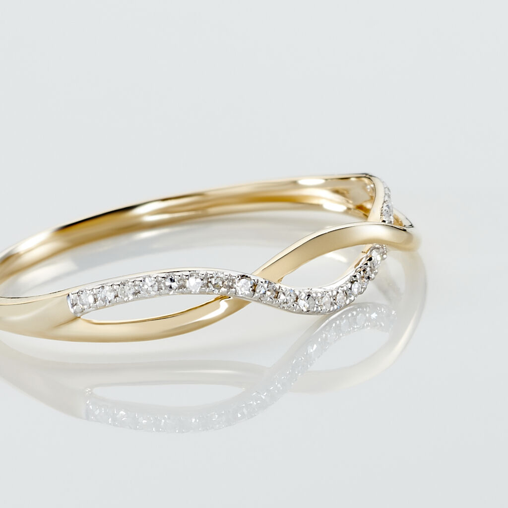 Bague Nucia Or Jaune Diamant - Bagues avec pierre Femme | Histoire d&rsquo;Or