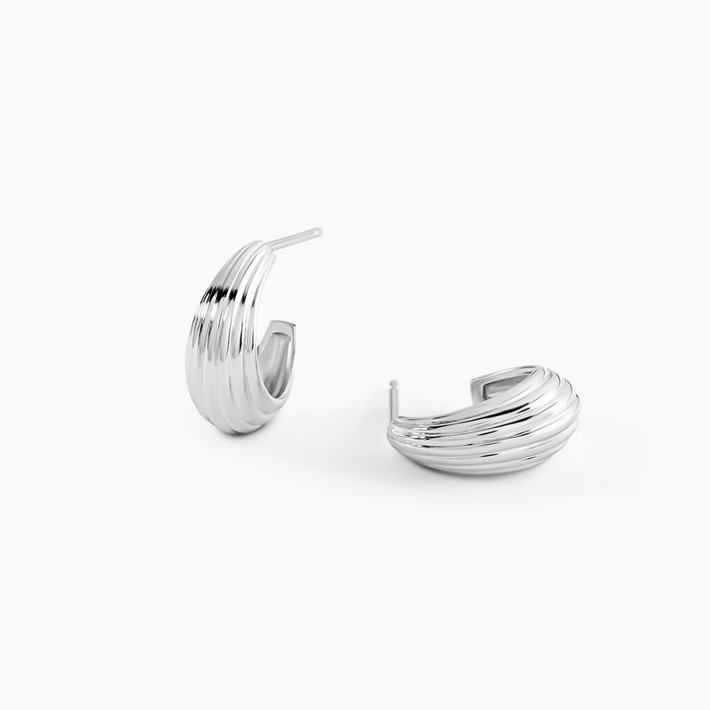 Cr&eacute;oles Jennie Argent Blanc - Boucles d'oreilles cr&eacute;oles Femme | Histoire d&rsquo;Or