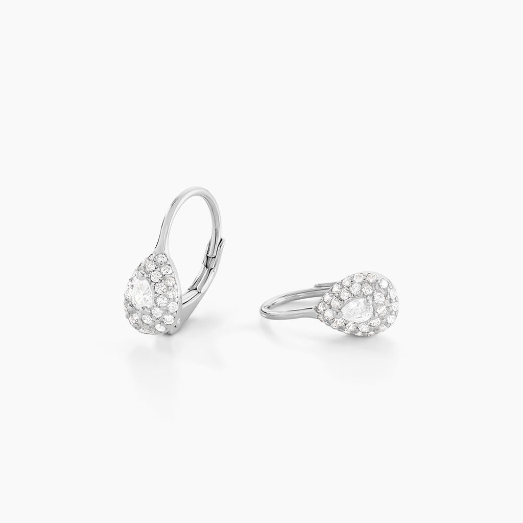 Boucles D'oreilles Pendantes Feyza Argent Blanc Oxyde De Zirconium - Boucles d'oreilles fantaisie Femme | Histoire d&rsquo;Or