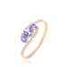 Bague Chloe Or Rose Amethyste Et Oxyde De Zirconium